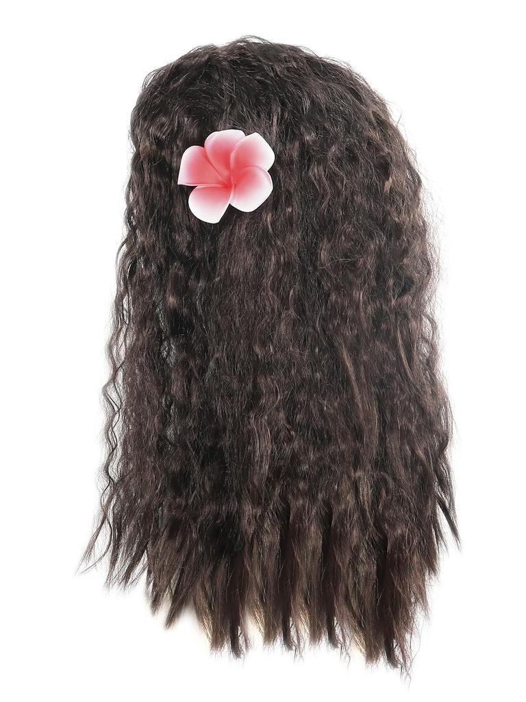 Парик и ожерелье принцессы Моаны для девочек, набор для костюма на Хэллоуин, аксессуары для костюма Вайаны, игрушки для домашних животных Моаны, свиньи и петуха