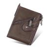 Anti Theft Men's Leather Wallet Retro Double Zipper Card Holder Men Coin Purse
