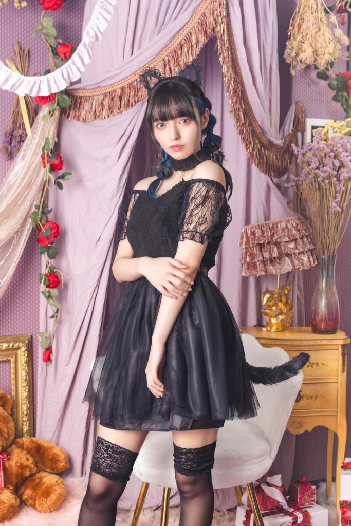 Кокетливый девчачий косплей Хэллоуин черный кружевной кот кошка M черный костюм маскарадный костюм [прозрачный камень] женский