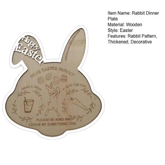 Тарелка для ужина с кроликом Yousheng, толстый деревянный поднос с пасхальным кроликом, весенняя праздничная пасхальная атмосфера, украшение дома, посуда