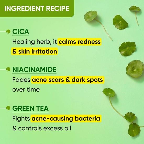 Dot & Key Cica Успокаивающий очищающий тоник с зеленым чаем и ниацинамидом | Тоник для кожи, склонной к акне | Тоник с ниацинамидом для кожи с акне | 150 мл