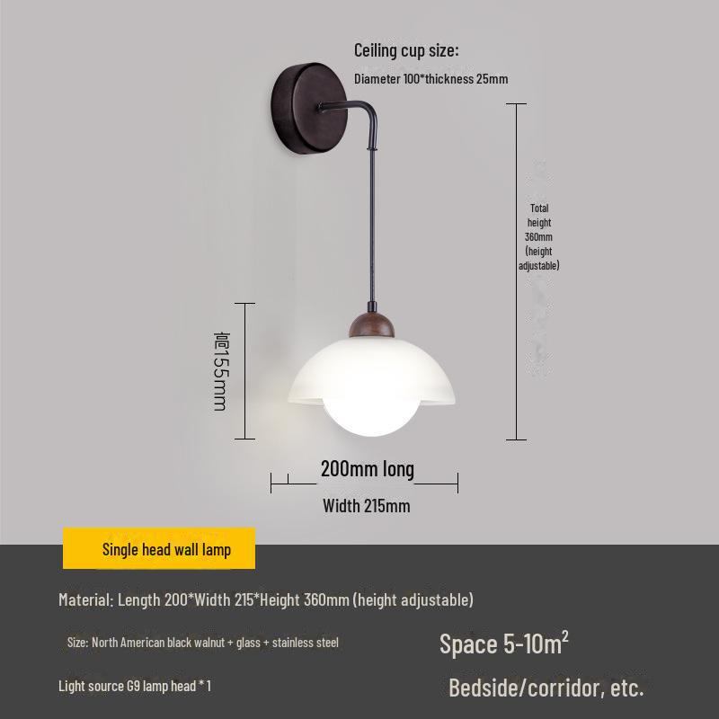 Simple Modern High-End North American Black Walnut Dining Chandelier for Living Room and Bar