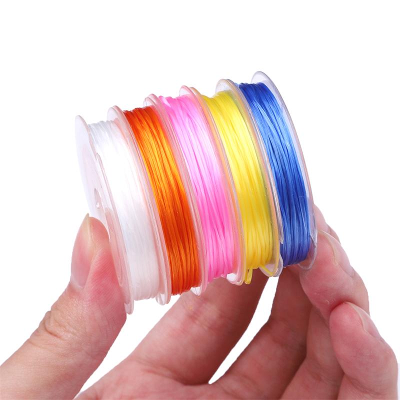 5-10 метров цветная эластичная леска нить круглая кристаллическая нейлоновая резиновая эластичная леска для изготовления ювелирных изделий бисерный браслет