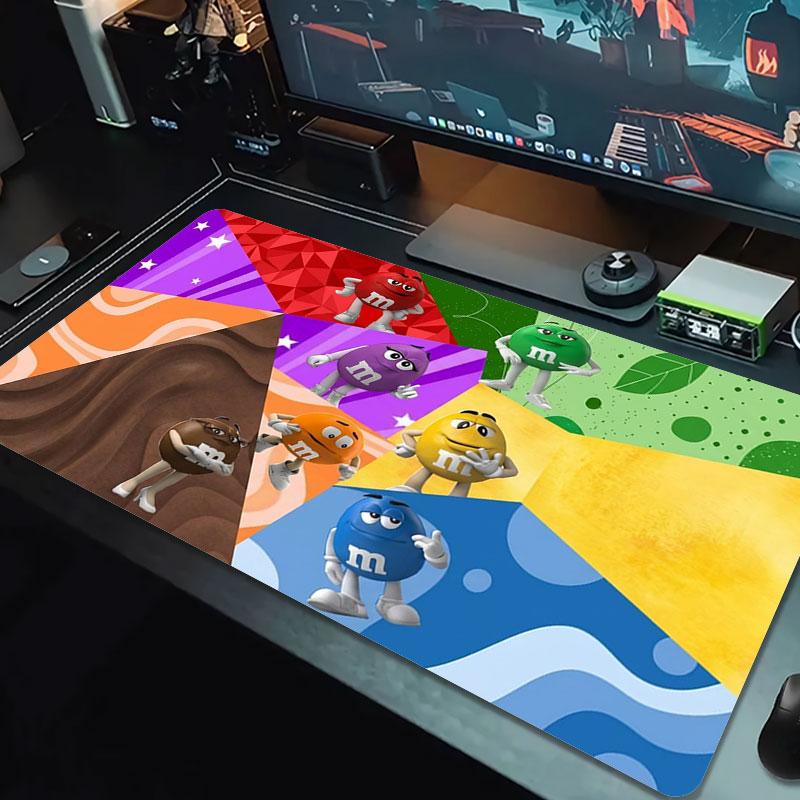 M&M's Large Size Mouse Pad Large Gaming Table Cushion Non-slip Laptop Tablet Big Mousepad XXL Mat Mini PC Playmat With Lock edge