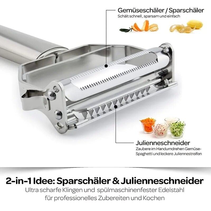 Овощечистка, кухонная картофелечистка, нержавеющая сталь, строгальный станок для дыни, овощечистка с двойной головкой, 4 в 1, многофункциональная овощечистка для фруктов и овощей