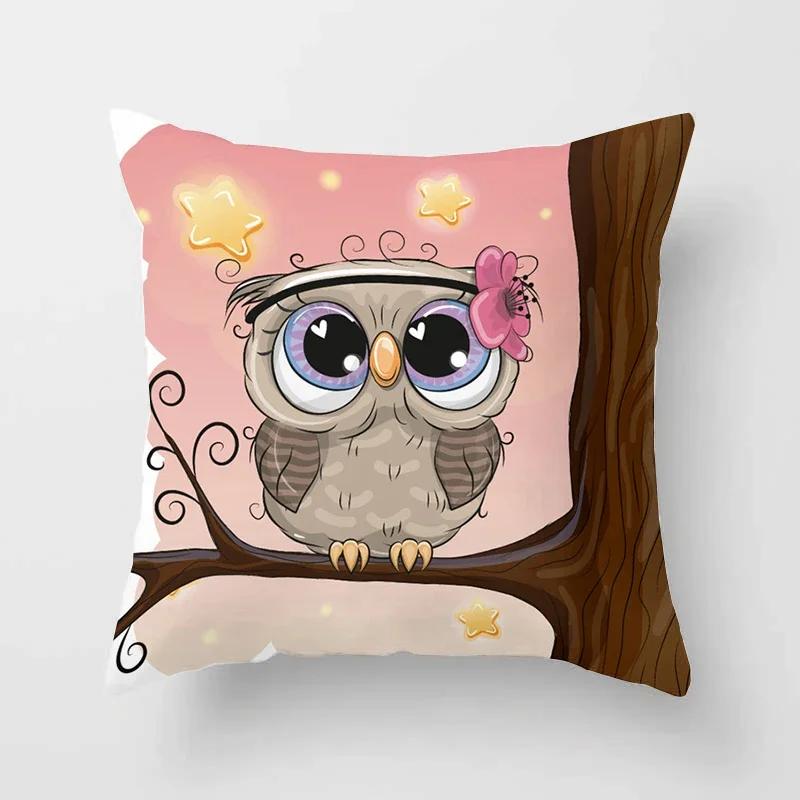 Милые наволочки на подушки с совами  Удобная наволочка x Декоративные подушки для дивана, кровати, машины, пледа, домашнего декора