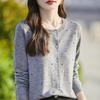 Heavy Industry Hot Diamond Worsted Wool Crew Neck Knitted Cardigan Spring And Summer New Loose Temperament Versatile Top Women