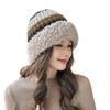 Вязаная шапка для женщин, шапка из толстой плюшевой пряжи, шапка с большим отворотом, плюшевый край, теплая шапка
