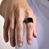 Квадратное кольцо из нержавеющей стали с тигровым глазом и металлическим блеском - Модный аксессуар для указательного пальца RC-620