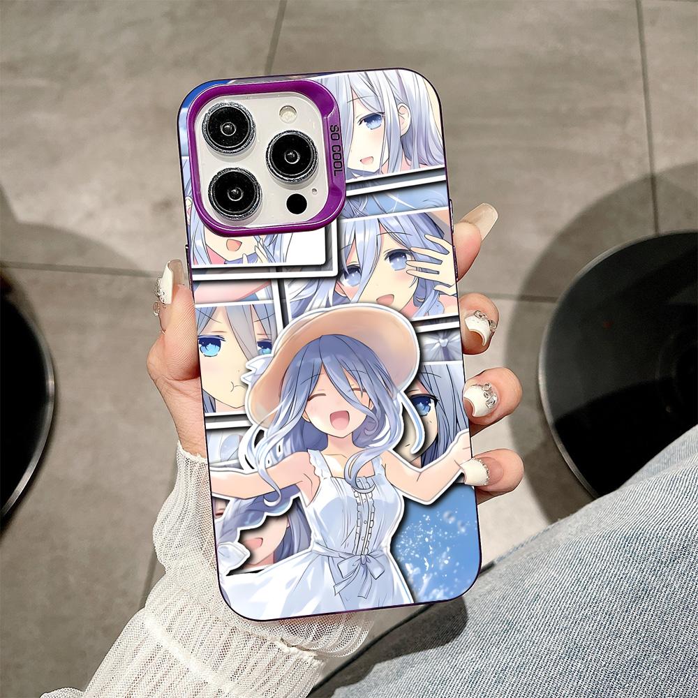 Date a Live Mio Takamiya Purple Translucent Mobile Phone Case for iPhone 17 16 15 14 13 12 11 X XR XS Air Pro Max Plus Colorful