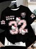 Летняя женская детская повседневная футболка с 3D-принтом Hello Kitty, детская милая футболка, мужская футболка с круглым вырезом, для активного отдыха и спорта