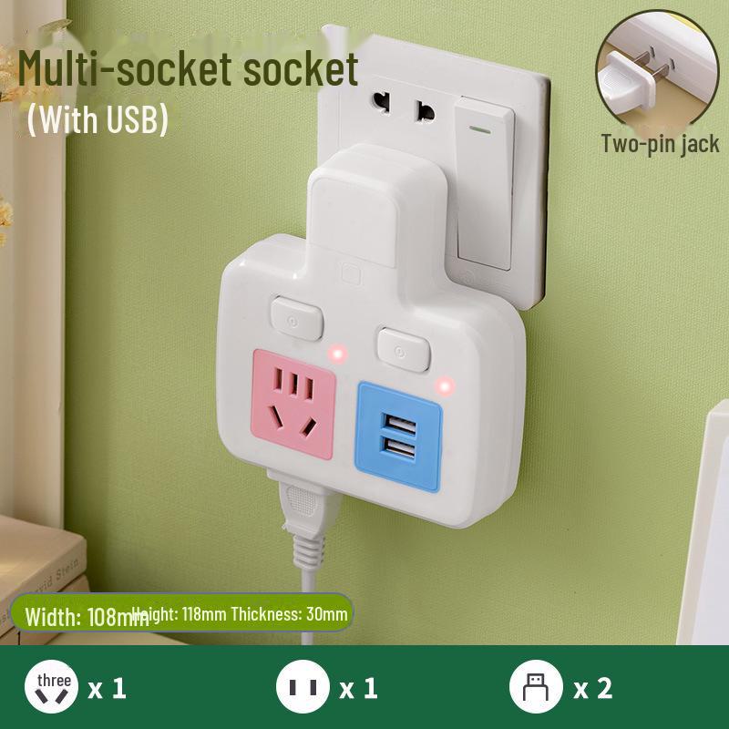 Pure Copper Multi-Function USB Power Strip with Wireless Plug Board