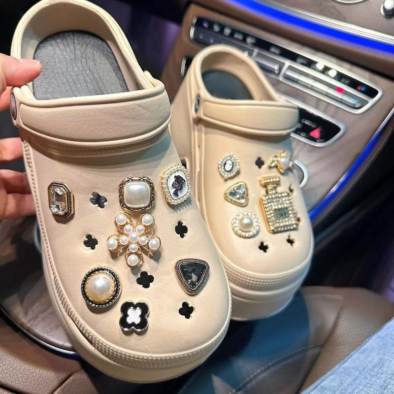 Роскошный дизайнерский брелок для обуви Crocs DIY Baroque Pearl Diamond Shoes Decoration Buckle для Croc Charms Hole Shoes Accessories