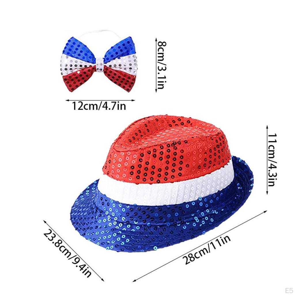 Шляпа на 4 июля, удобная, стильная, блестящая, диско-кепка, веселая, с блестками, фетровая шляпа