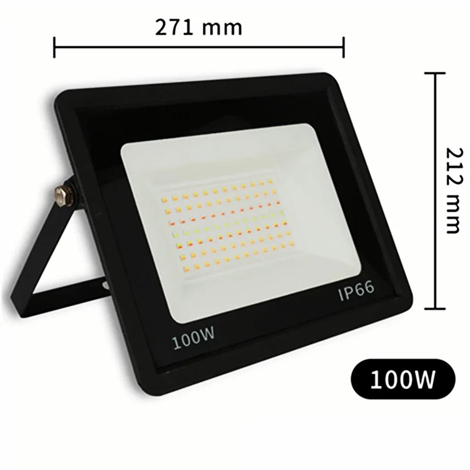 RGB Прожектор Умный Управление через Приложение Голосовое Управление TUYA RGB CW 3000-6500K 30W 50W 100W AC 220V Наружное Освещение Прожектор для Садовой Вечеринки