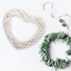 DIY Рамочный каркас для венка из ротанга Сердцевидное кольцо из проволоки для праздничного домашнего декора Изготовление рождественских венков Товары для рукоделия Натуральный ротанг