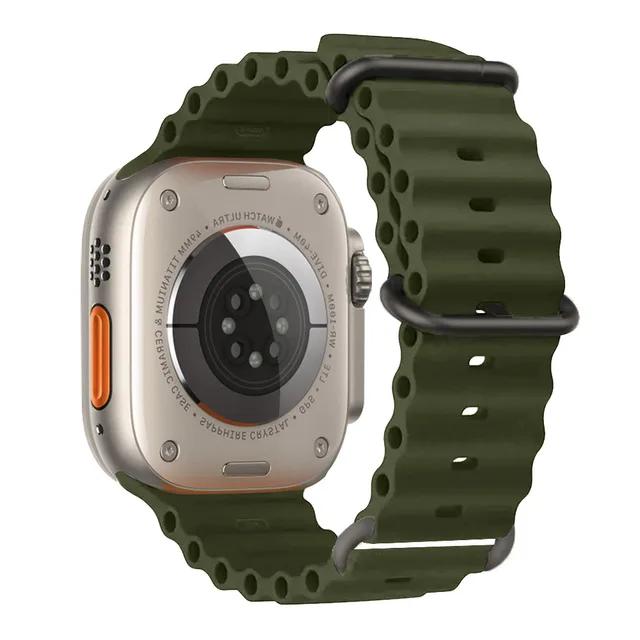 Ocean Strap for apple watch Band 49mm 44mm 40mm 45mm 41mm 46mm silicone bracelet correa iWatch series 7 6 5 3 se 8 9 10 ultra 2