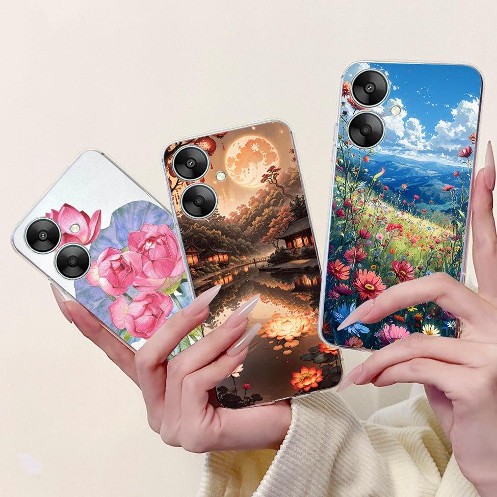 Clear Casing For Redmi 13C 13R 5G Cover For Redmi 13C 5G Case Luxury Butterfly Love Fashion Flowers Cool Cute Cartoon Painted