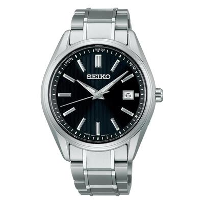 [Часы Seiko] SEIKO SELECTION SBTM341 Мужские наручные часы японского производства, с солнечной батареей, радиоконтролем, с календарем даты, черный циферблат, сапфировое