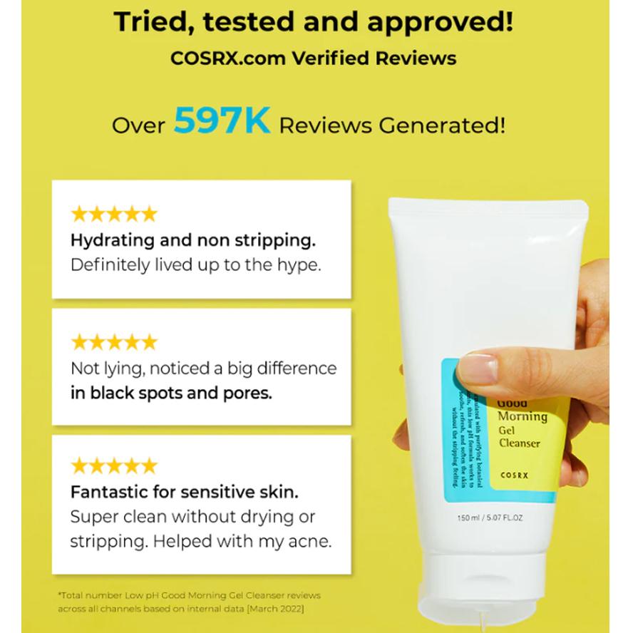 COSRX Очищающий гель Good Morning с низким pH 150 мл (1шт/2шт/3шт)