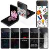 Роскошный чехол для Samsung Galaxy Z Flip 4 3 5G Черные жесткие ПК чехлы для телефона Модная задняя крышка ZFlip Funda Любовь Химия Математика