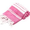 Pink and White Striped Washed Cotton Peshtemal