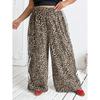 Leopard Print Casual Pants for Women New Loose Straight Retro Wide-leg Pants