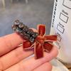 coffee bow hair clip (4.8cm)
