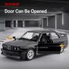 1:36 BMW M3 1987 M4 CSL Model Toys Diecast Miniature Car Doors Opened with Pull Back Vehices Decorative Collection Children Gift
