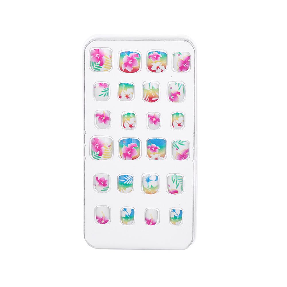 24Pcs/Set Kids Artificial Manicure Tool Child False Nails Fake Nails Nail Tips Wearable