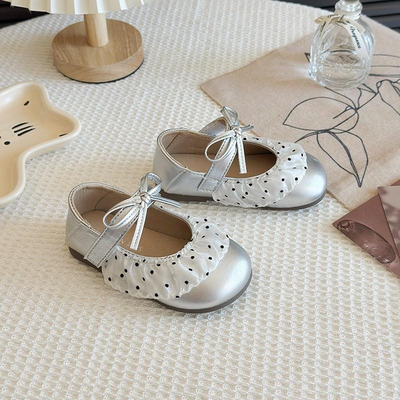 Youth style shoes Girls Soft Sole Princess Shoes Toddlers Non-Slip Ballet Flats With Bow In Beige