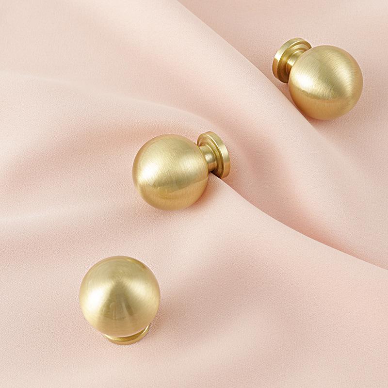 Solid Brass Knob American Cabinet Dresser Drawer Handle Modern Minimalist Wardrobe Pull Eco-Friendly Durable Single Hole