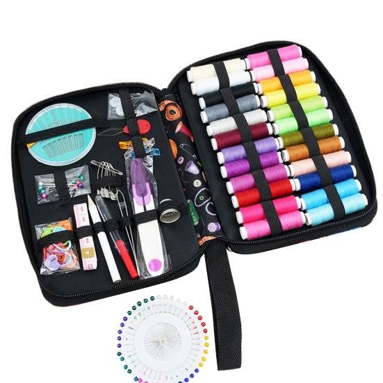 114 шт./набор Портативный швейный набор с чехлом Разноцветные нитки Иголка Ножницы портновские Рулетка Профессиональный Начинающий Дом Путешествия Аварийное шитье
