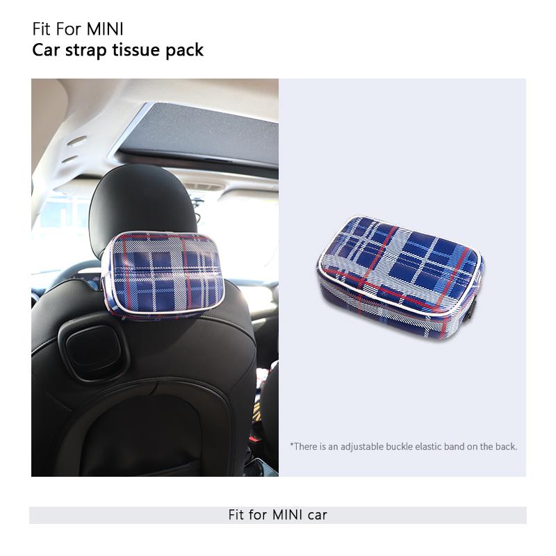 1PC Car Leather Tissue Box For Mini All Series Car Seat Backrest Hanging Tissue Box Armrest Box Car Interior Accessories