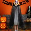 Готический плащ смерти Жуткий плащ ведьмы с капюшоном для косплея Хэллоуин Костюм для косплея для маскарадных балов Фотосессии Вечеринки