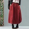 Retro Corduroy Skirt Women's Autumn Loose and Thin All-match Age-reducing Mid-length Casual Skirt