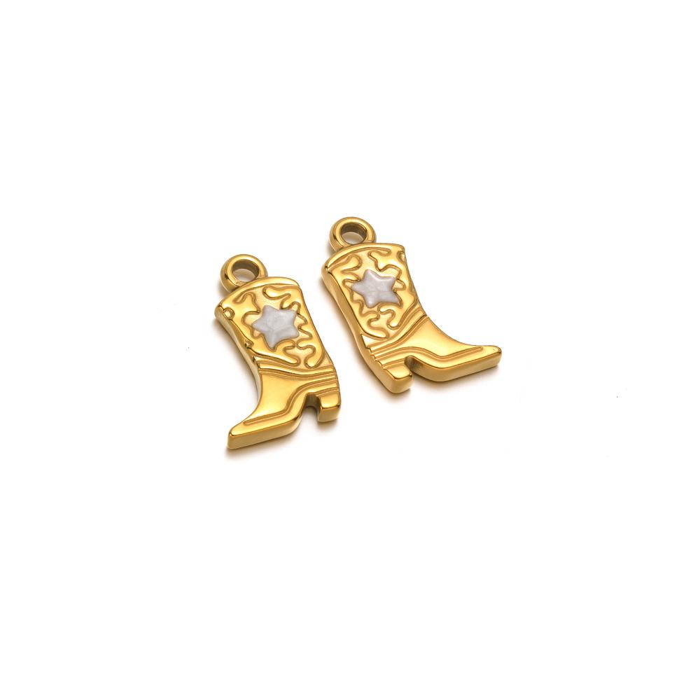 5pcs Stainless Steel Enamel Heart Star Martin Boot Shoes Charms for DIY Jewelry Necklace Bracelet Earring Making Accessories