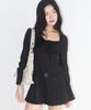 Iligo Preppy Ribbon Pleated Dress Black