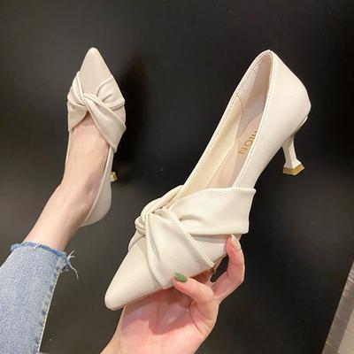 Модные женские туфли-лодочки весна и осень женские туфли на среднем каблуке с острым носком модные элегантные офисные туфли на высоком каблуке женские туфли для вечеринок с неглубоким носком