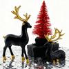 2/4Pcs Christmas Reindeer Statue Standing Sitting Elk Silhouette Figurine Deer Sculpture Home Office Desktop