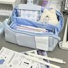 Холщовая сумка для ручек большой вместимости Кавайный пенал Корейские канцелярские товары Снова в школу Милые принадлежности Женская косметичка Канцелярские товары