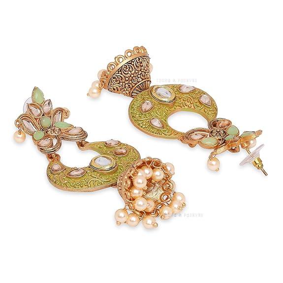 Подарок ракхи подарок для брата подарок на день дружбы для лучшего друга Этническая дива Традиционные синие серьги-подвески с полки и жемчугом для женщин/девочек