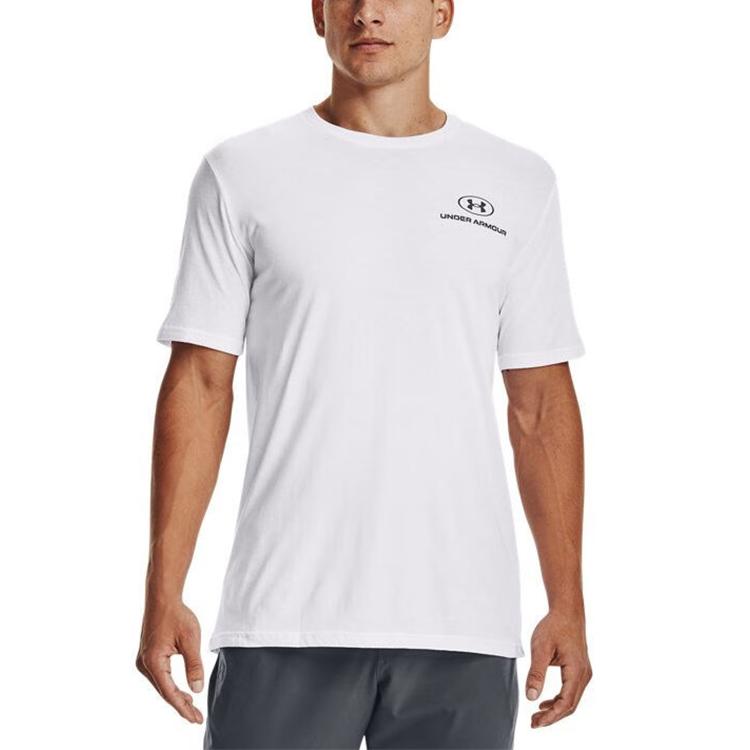 Under Armour Футболка с круглым вырезом и коротким рукавом с логотипом, мужская, белая 1370190-100
