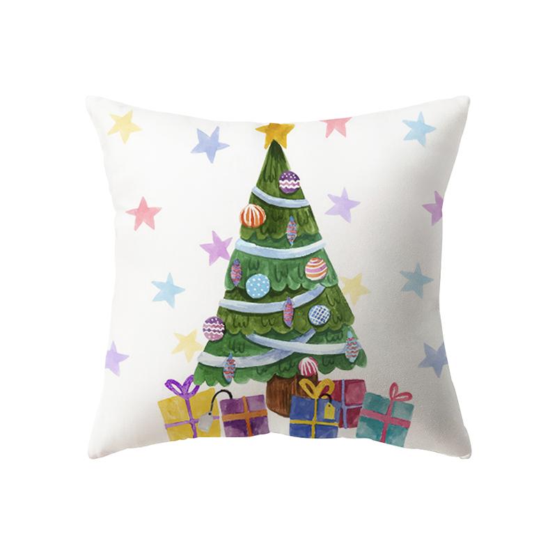 Рождественская тема, наволочка с принтом, домашняя гостиная, украшение для дивана, квадратная полиэстеровая подушка, наволочка