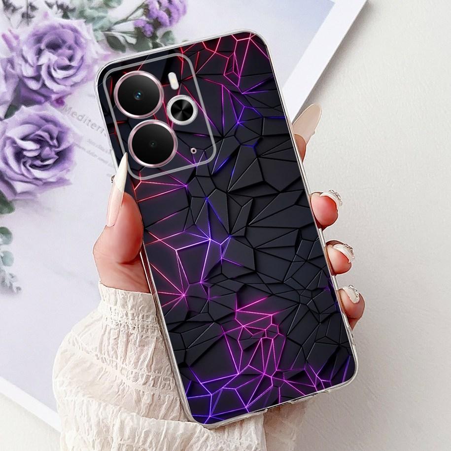 Чехол для Realme 14 5G Чехол-бампер Realme 14T RMX5078 RMX5075 Ударопрочный Силиконовый Мягкий ТПУ Цветочный Бампер Для Realme14 14 T Корпуса Телефона