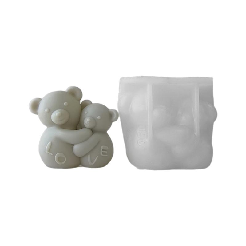 Силиконовая форма «Обнимающийся медведь» Форма для поделок своими руками Форма для ароматизированных свечей Форма для украшения стола своими руками Форма из эпоксидной смолы с антипригарным покрытием