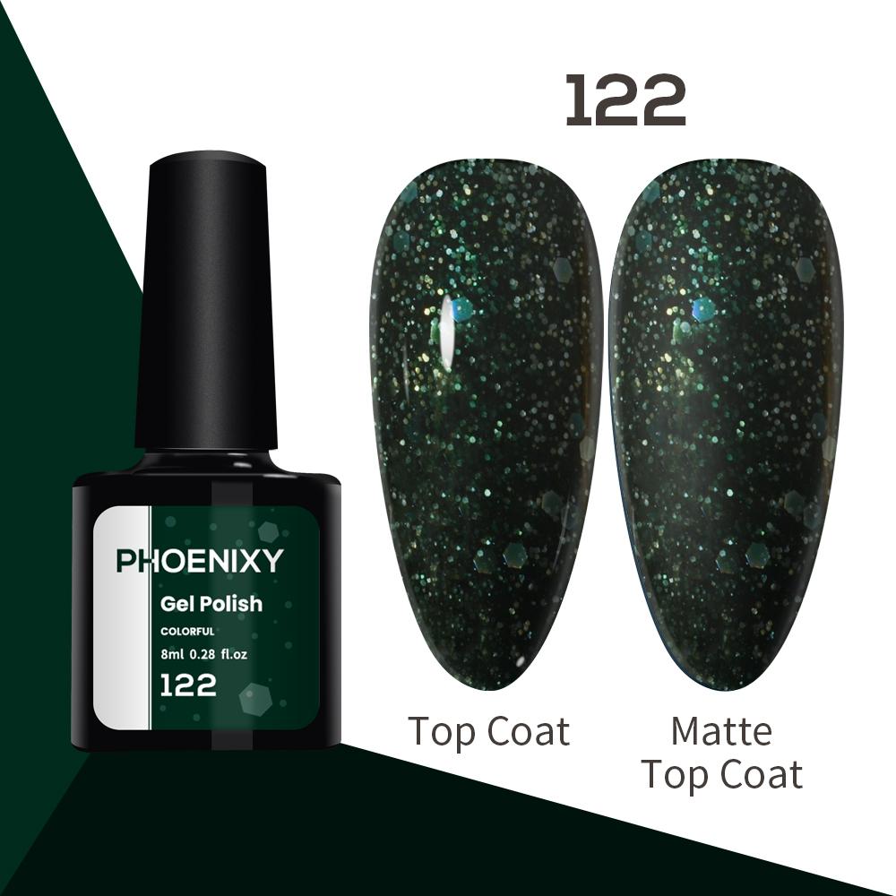 Лак для ногтей PHOENIXY, 8 мл, УФ-светодиодный гибридный лак для дизайна ногтей, гель-лайнер для маникюра, полупостоянная основа, верхнее покрытие, гель с блестками, блестящие цвета, гель