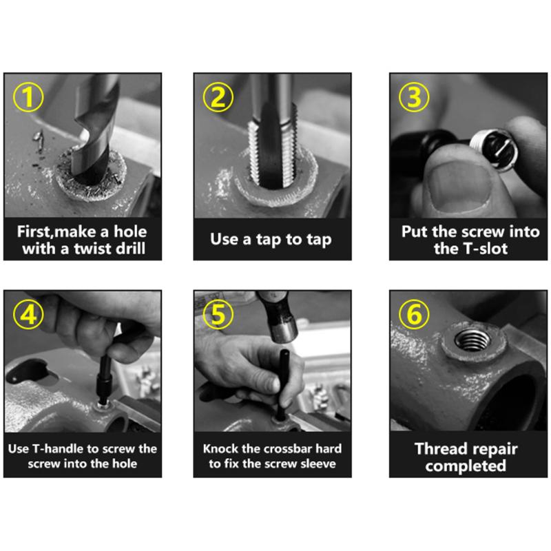 15/20/30 шт., набор инструментов для ремонта резьбы M5/6/8 для восстановления поврежденной резьбы, гаечный ключ, спиральное сверло, инструменты для ремонта автомобиля, лом