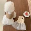Dot Print Puppy Dress Summer Bow Dog Clothes Bichon Mesh Skirt Teddy Breathable Pullover Gift for Female Dogs XS-XL