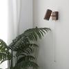 Walnut Wood Color Wall Light Retro Bedroom Bedside Wall Lamps Adjustable Lamphead Pull Cord Switch Reading Wall Spotlight LED